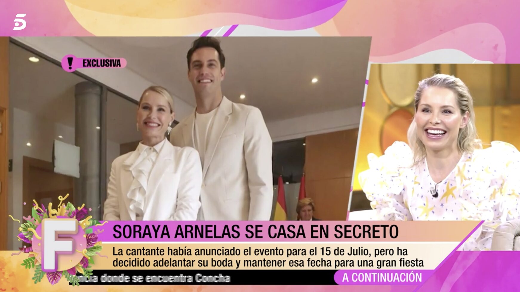 Soraya Arnelas cuenta los detalles de su boda secreta/ Foto: telecinco.es