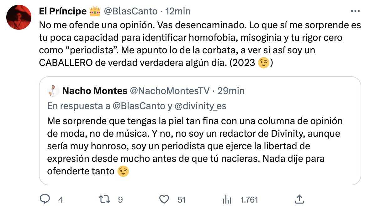 Blas Cantó y Nacho Montes discuten públicamente en Twitter