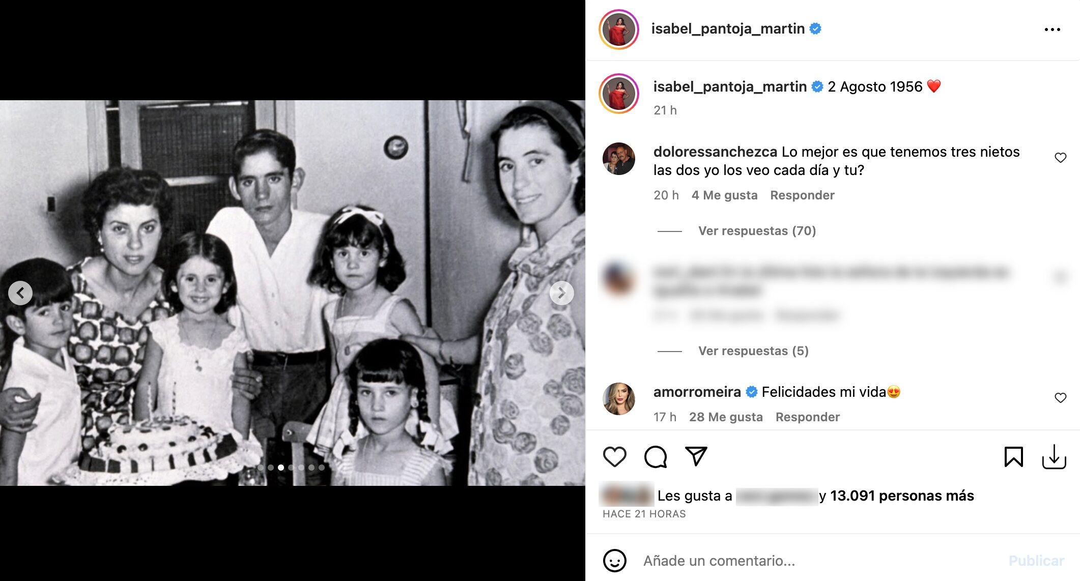 Isabel Pantoja recuerda su infancia por su 67 cumpleaños | Foto: Instagram