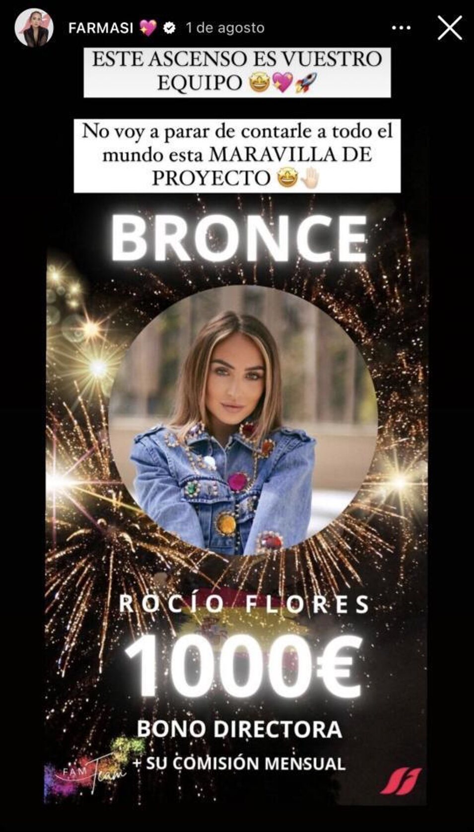 Rocío Flores comparte su ascenso en Farmasi | Instagram