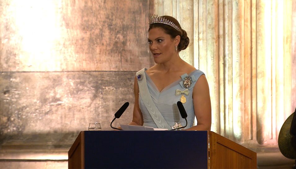 Victoria de Suecia en su discurso en la cena por el Jubileo del Rey Carlos Gustavo de Suecia