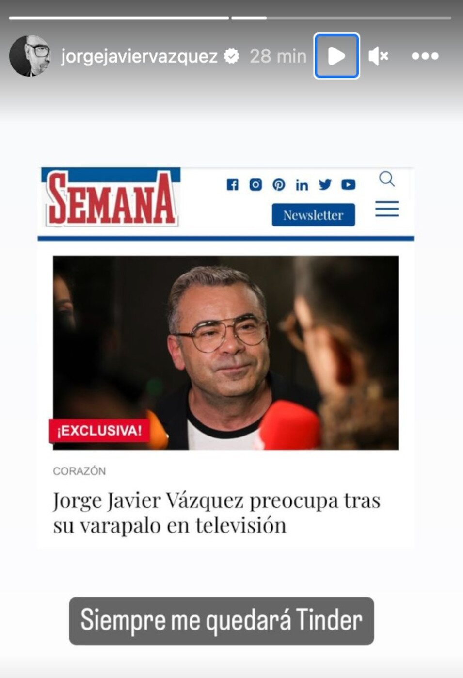 Jorge Javier Vázquez desmiente la noticia | Instagram