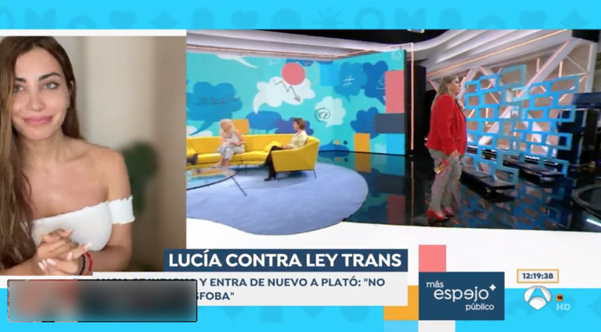 Lucía Etxebarría entra en plató cuando Daniela Requena le llama transfoba | Foto: Antena 3
