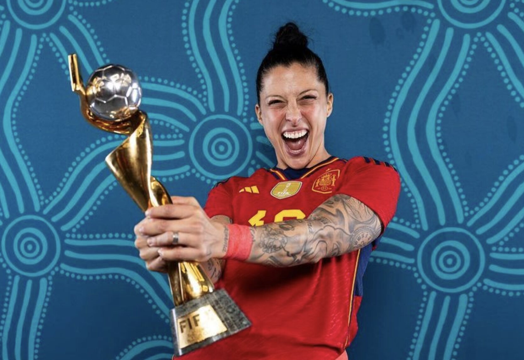 Jenni Hermoso celebrando la victoria del Mundial/ Foto: Instagram
