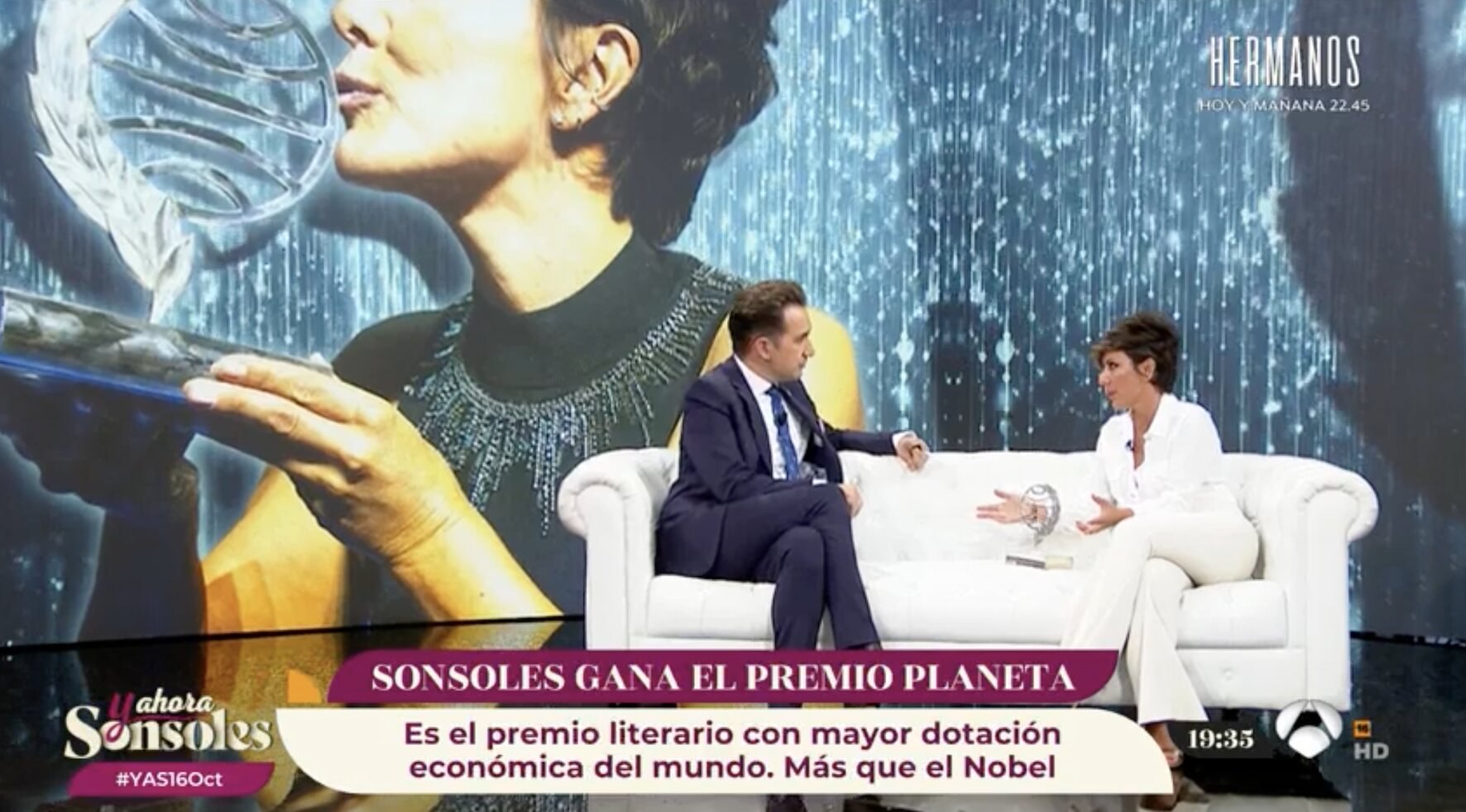 Sonsoles Ónega habla de su premio Planeta/ Foto: Antena 3