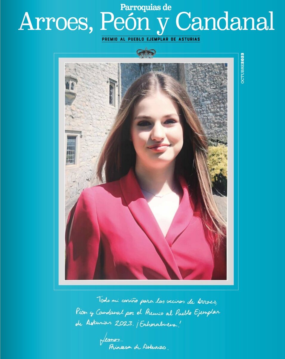 La Princesa Leonor en la portada de la revista por el Premio Ejemplar a Arroes, Pion y Candanal