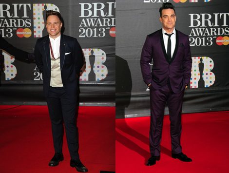 Olly Murs y Robbie Williams, elegancia en la alfombra roja