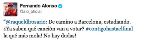 Tweet de Fernando Alonso (@alo_oficial)