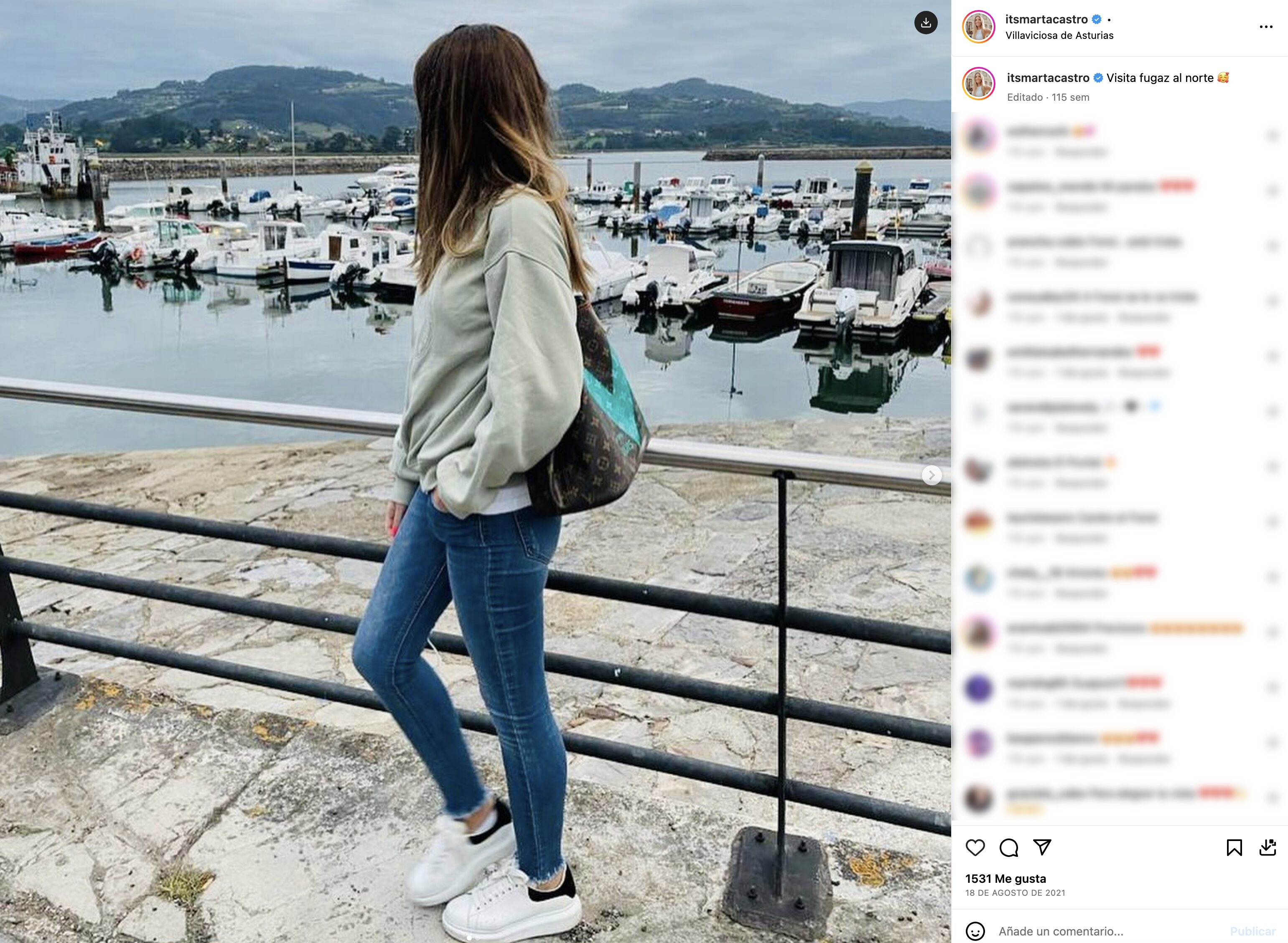 Marta Castro tiene familia en Asturias y suele pasar allí varias semanas al año | Foto: Instagram