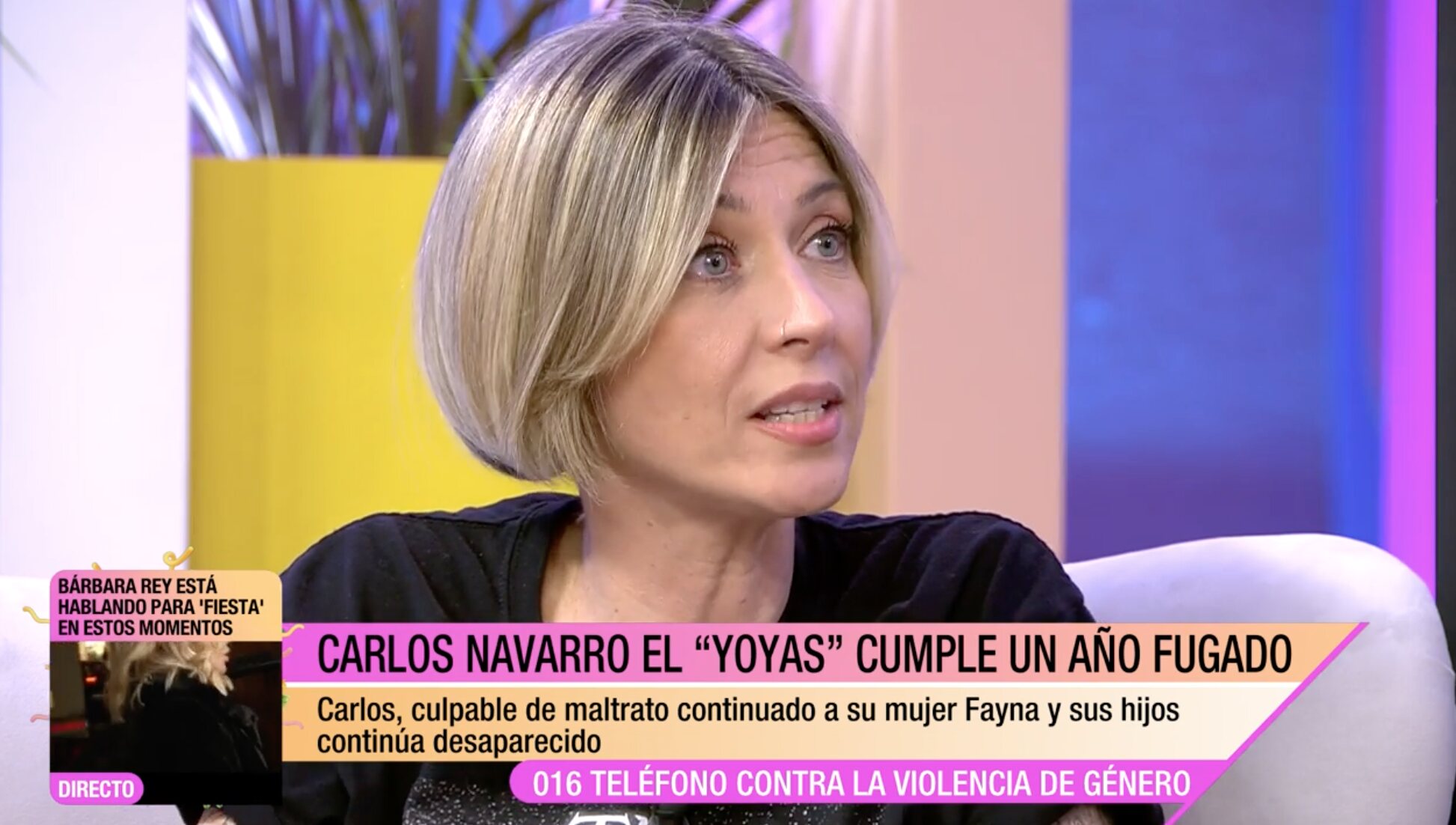 Fayna Bethencourt en 'Fiesta' un año después de la fuga de El Yoyas | Foto: Telecinco.es