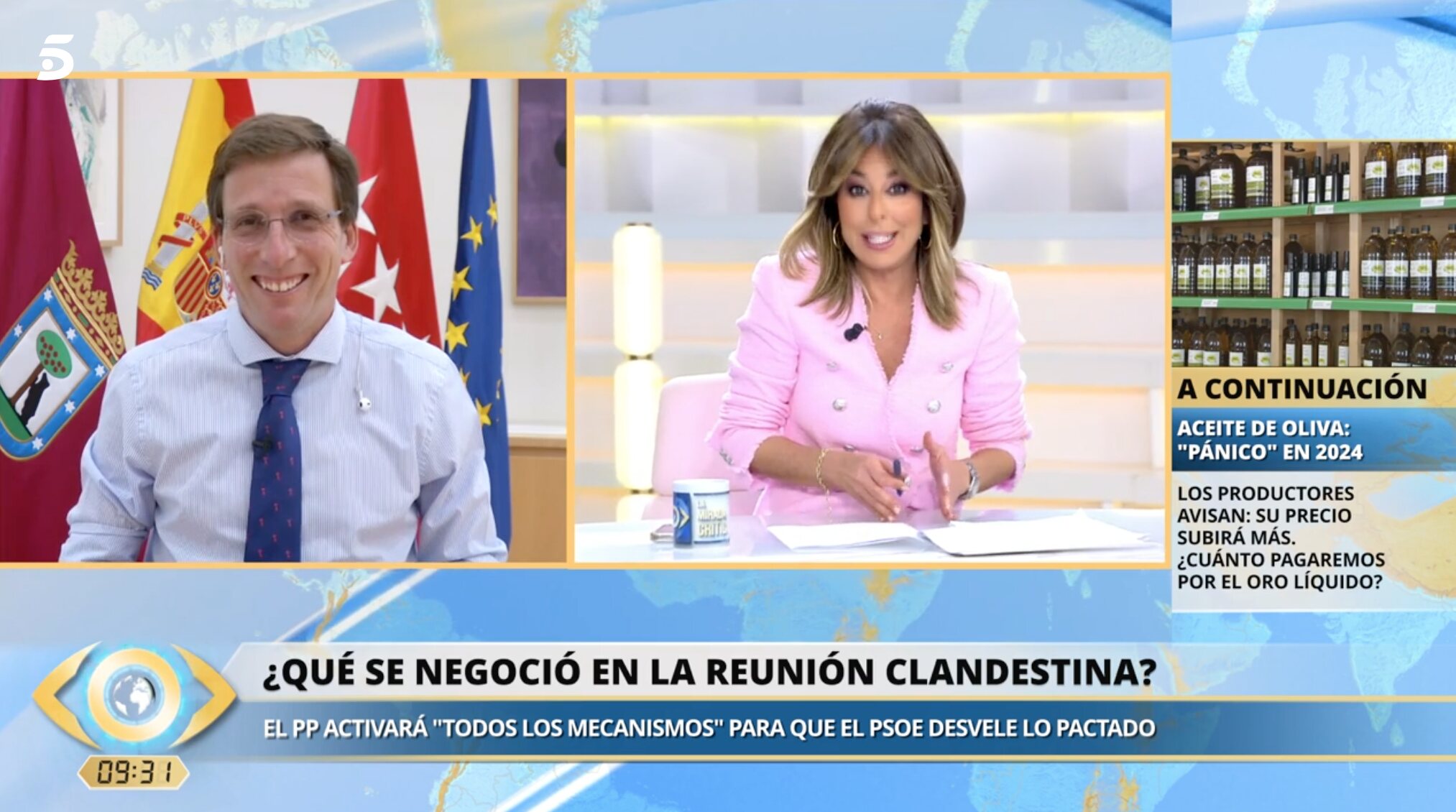Almeida ha hablado con Ana Terradillos en Telecinco | Foto: Telecinco.es
