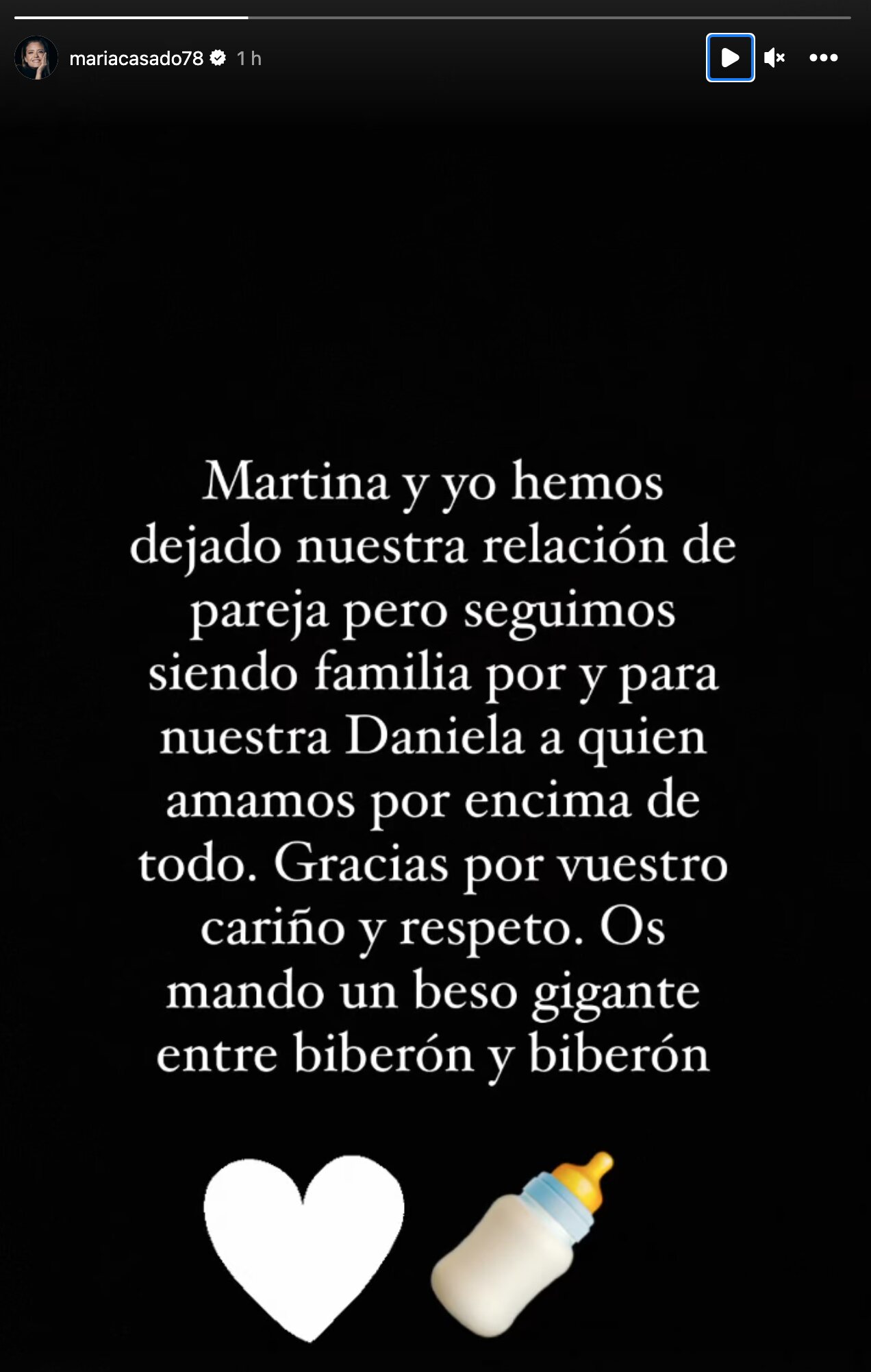 María Casado anuncia su ruptura con Martina DiRosso | Foto: Instagram