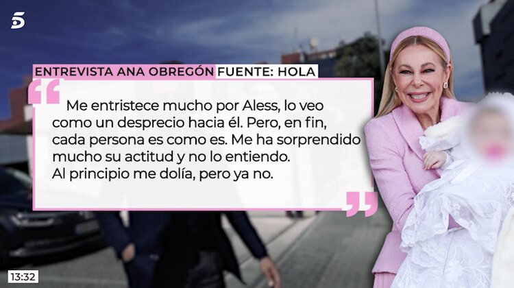 Ana Obregón lamenta la ausencia de Lequio en el bautizo de su nieta/ Foto:telecinco.es