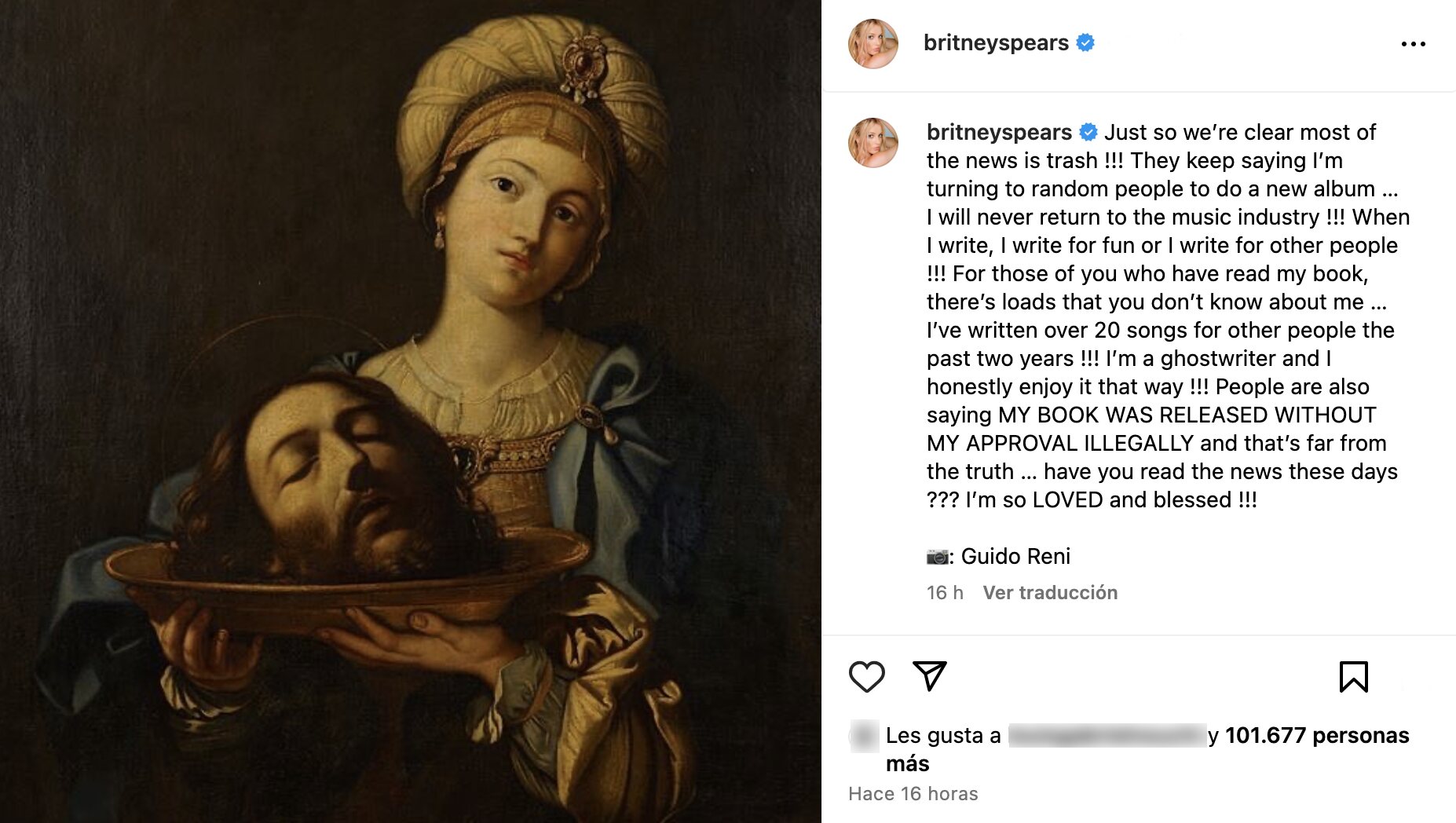 Birtney Spears aclara que no va a sacar música nueva | Foto: Instagram