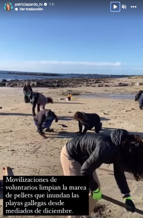 Patricia Pardo muestra su preocupación por algunas playas gallegas/ Foto: Instagram