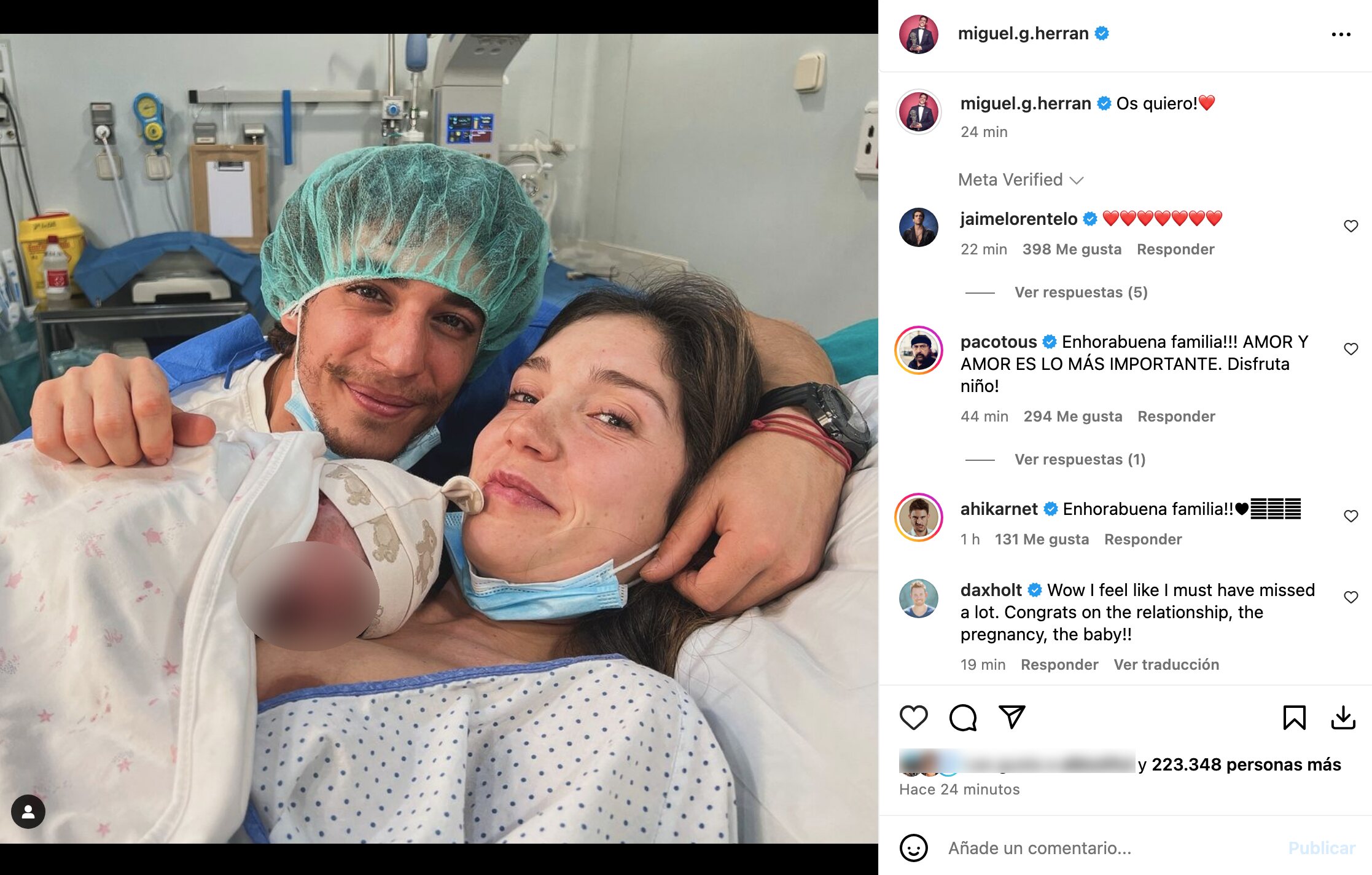 Miguel Herrán anuncia qeu ha sido padre | Foto: Instagram