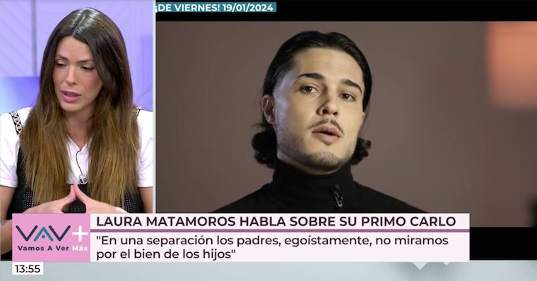 Laura Matamoros habla de su primo en el plató de 'Vamos a ver'/ Foto: telecinco.es