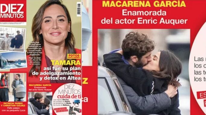 Macarena García y Enric Auquer en la portada de Diez Minutos
