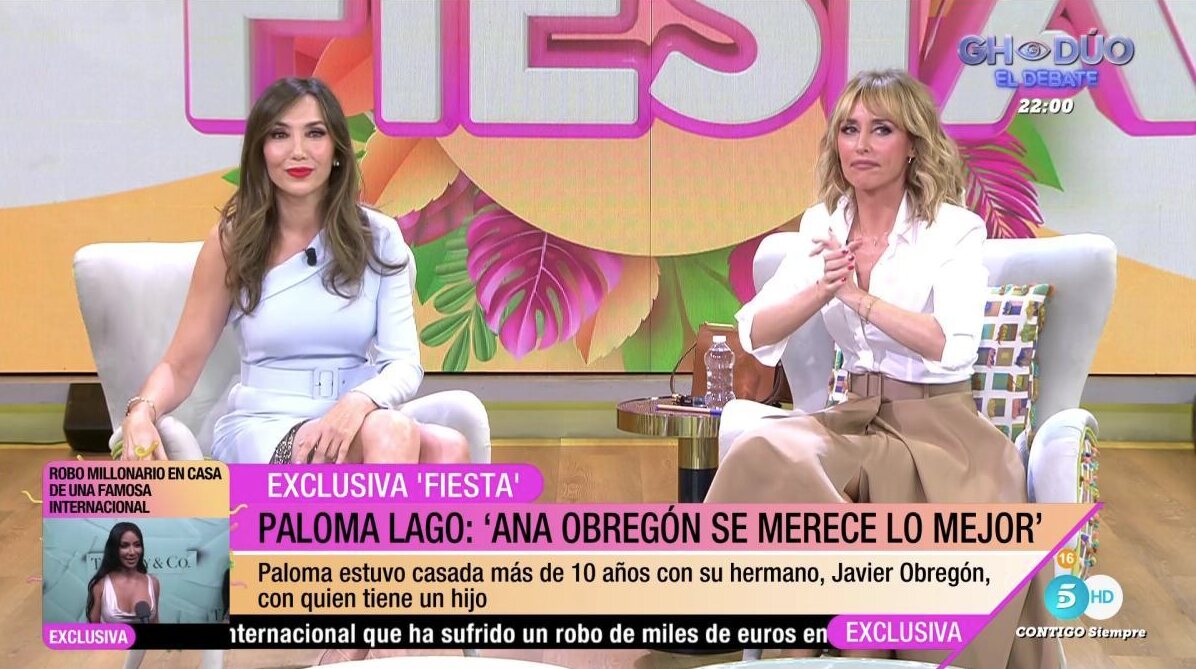 Paloma Lago es entrevistada en 'Fiesta' por Emma García/ Foto: telecinco.es