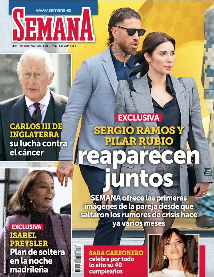 Sergio Ramos y Pilar Rubio en la portada de Semana