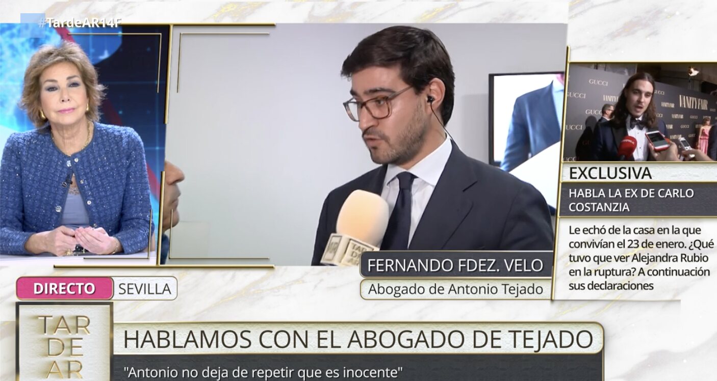 El abogado de Antonio Tejado habla para 'TardeAR' | Foto: Telecinco.es