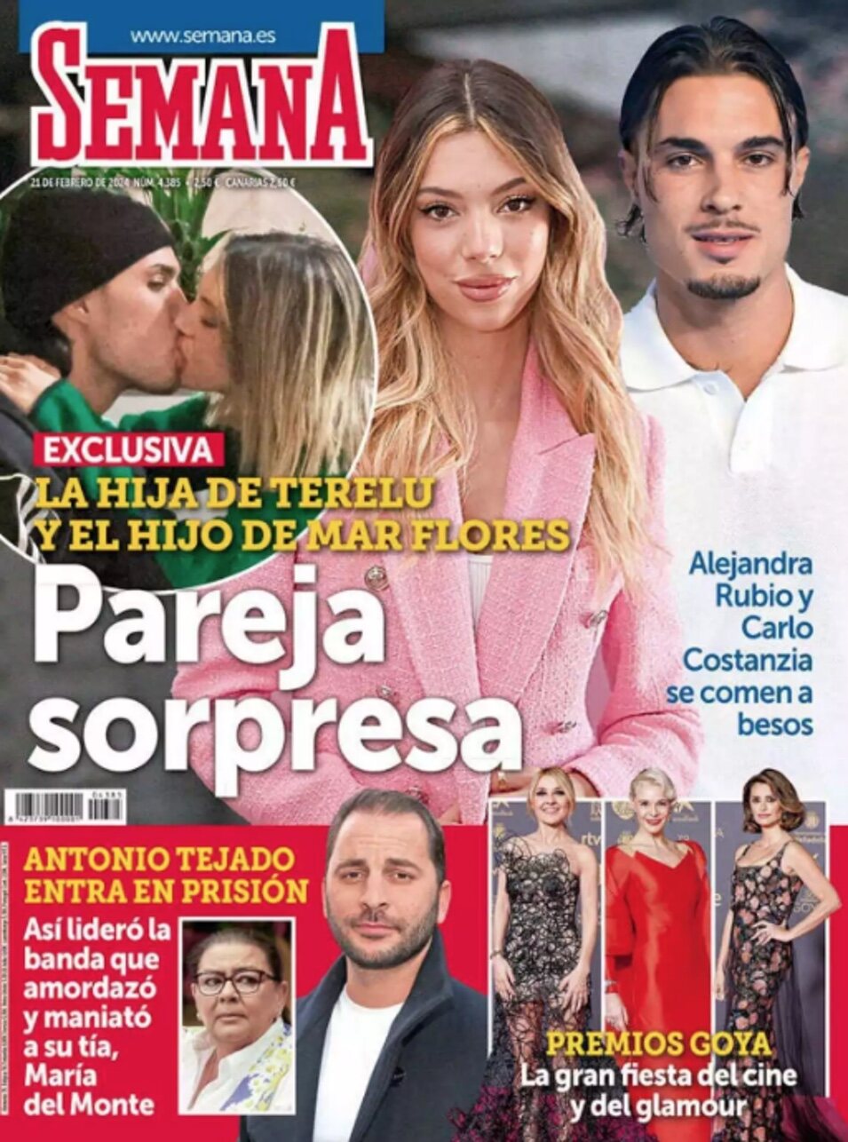  Portada de Semana con Alejandra Rubio y Carlo Costanzia besándose | Semana