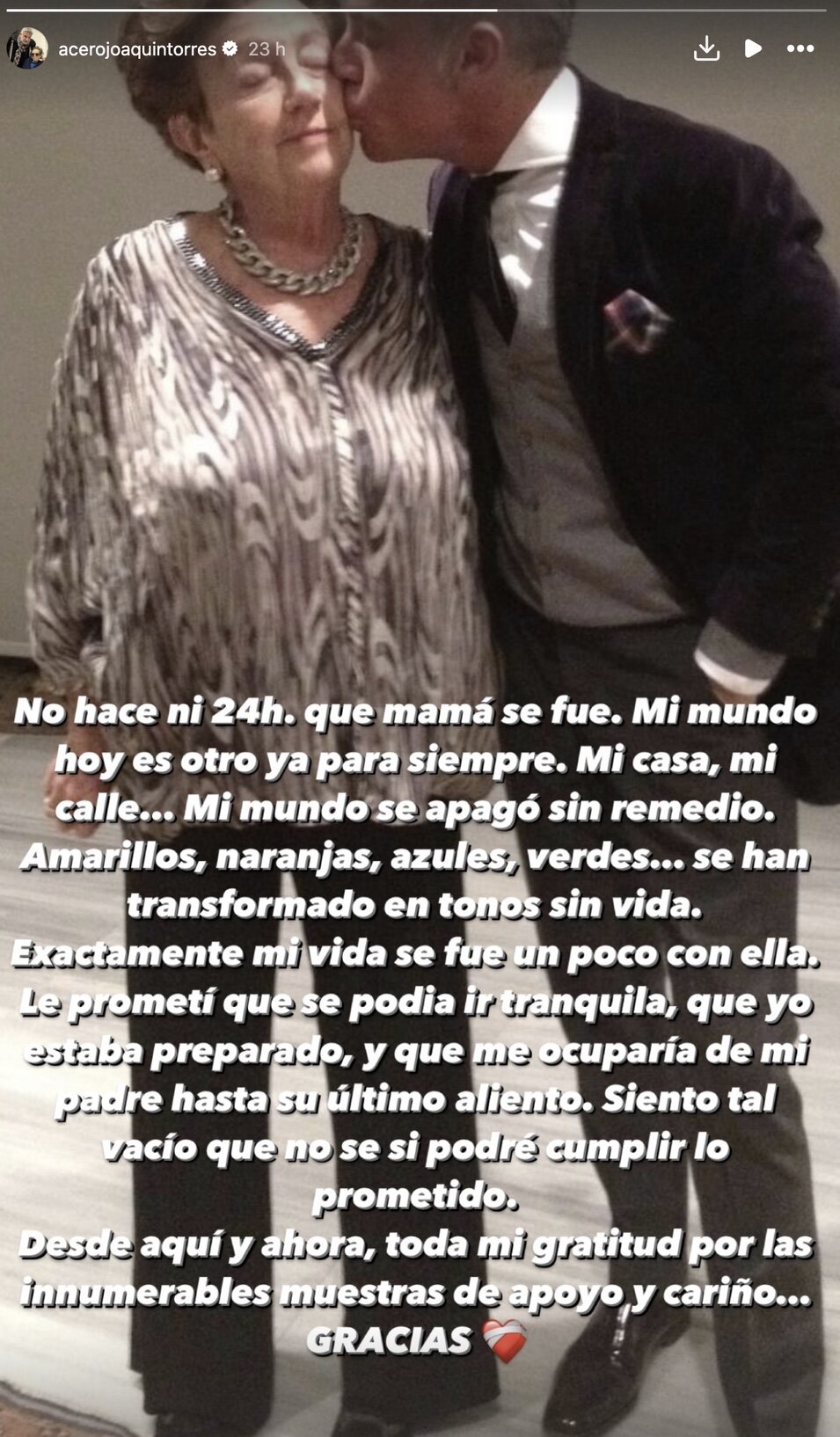 Joaquín Torres con su madre | Instagram