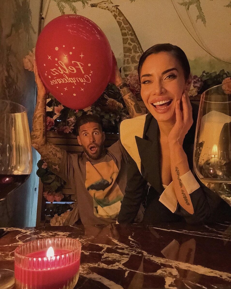 Pilar Rubio y Sergio Ramos festejando | Instagram