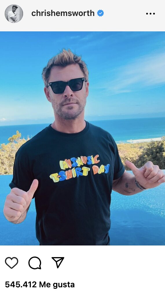 Chris Hemsworth cobraría más de 1 millón de dólares por un post de Instagram | Foto: Instagram