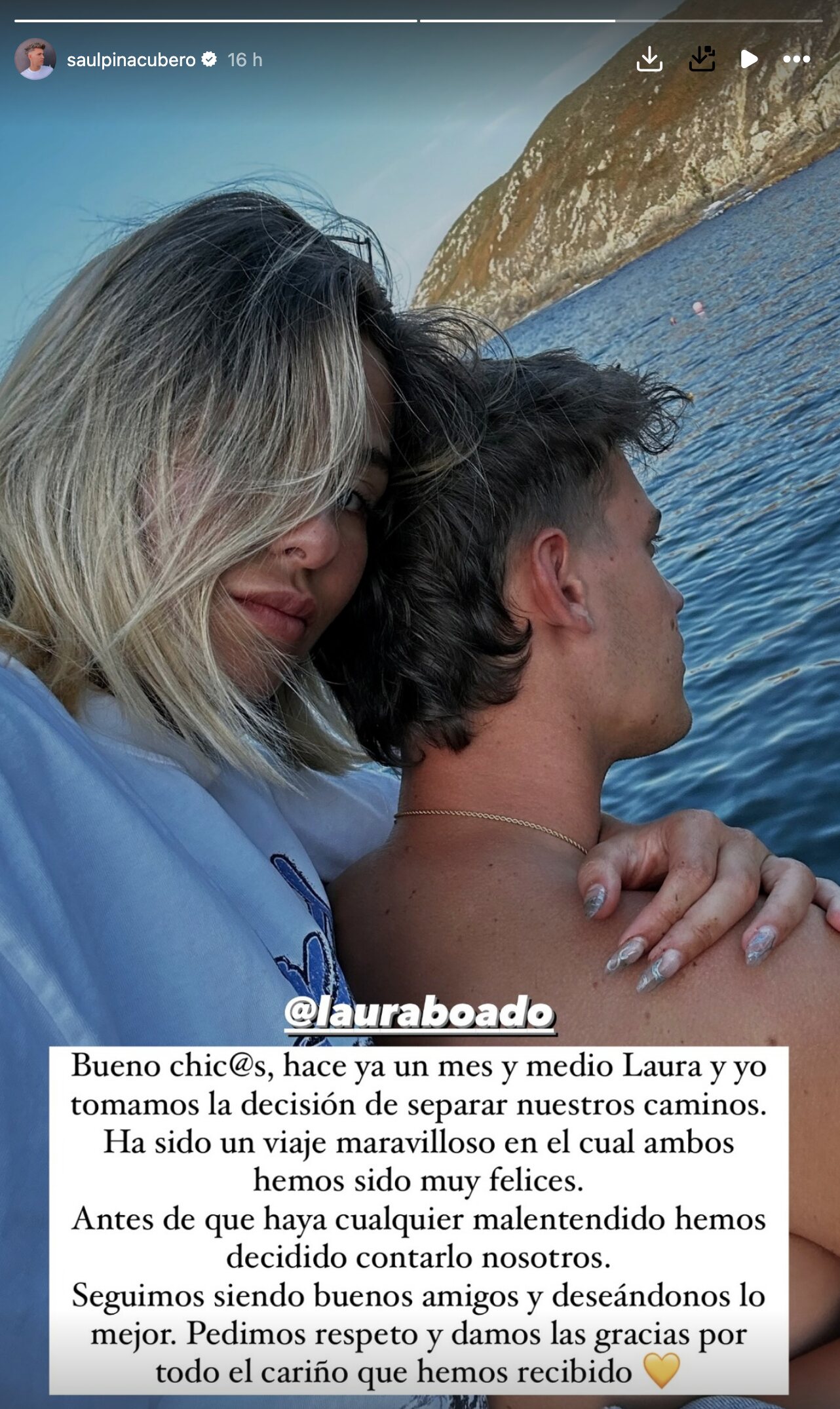 Laura y Saúl han comunicado su ruptura a través de sus redes | Foto: Instagram