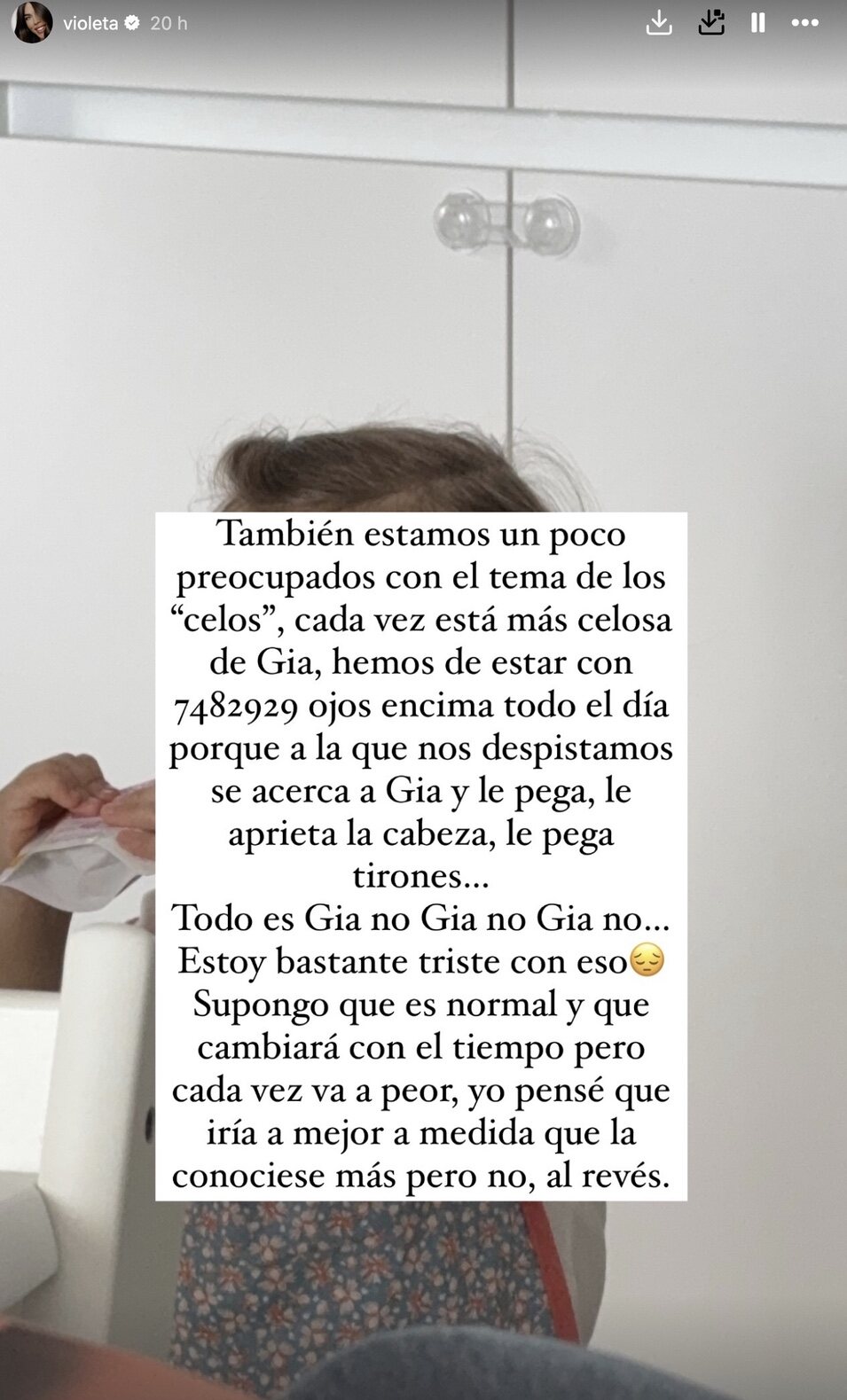 Mensaje de Violeta sobre la situación de Gala | Instagram