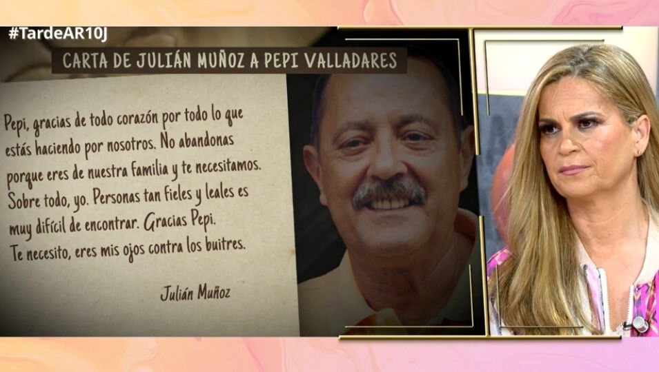 Los mensajes de agradecimiento que escribió Julián Muñoz a Pepi Valladares | Telecinco