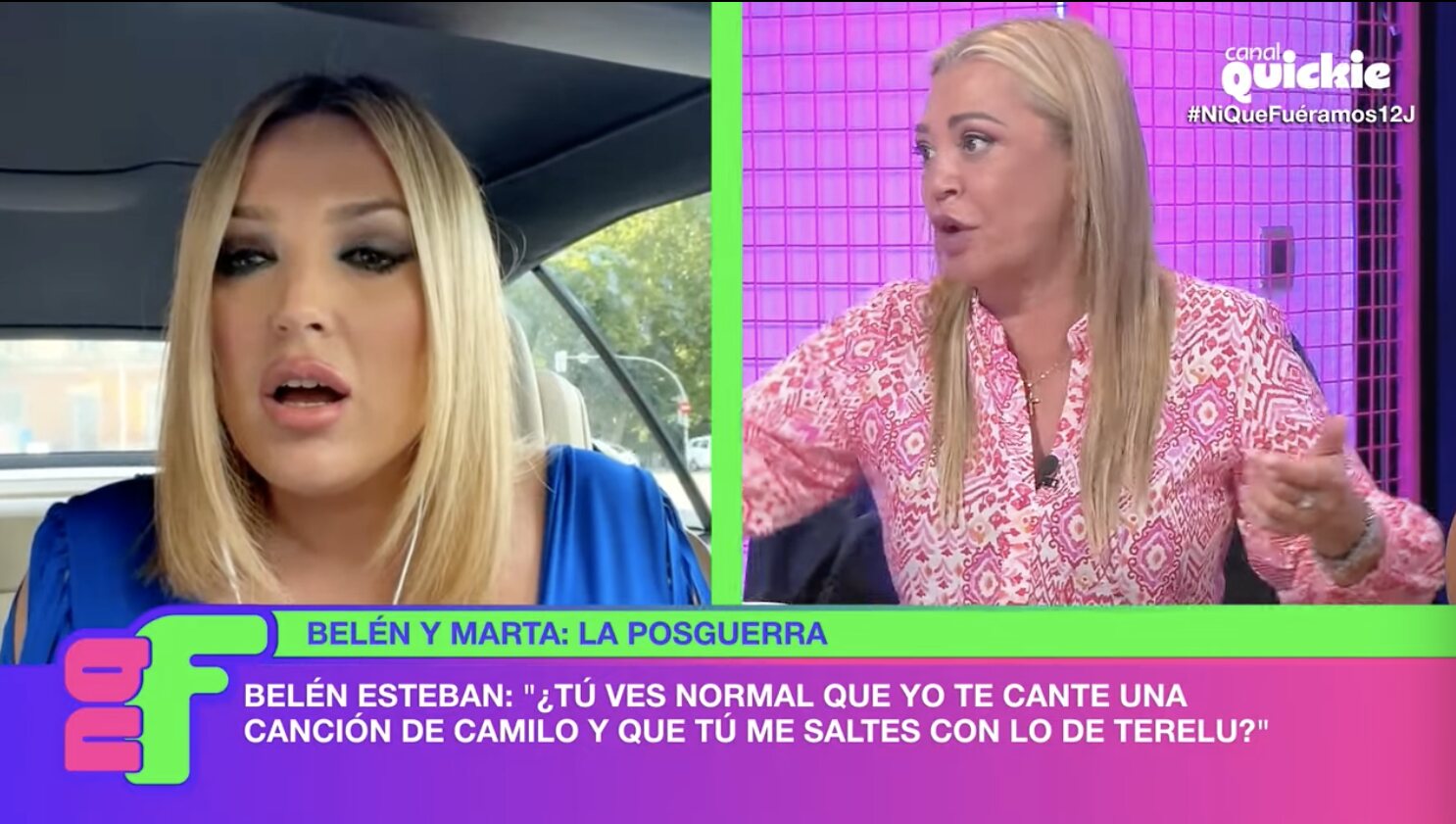 Marta Riesco tiene un nuevo enfrentamiento con Belén Esteban en directo | Foto: Canal Quickie