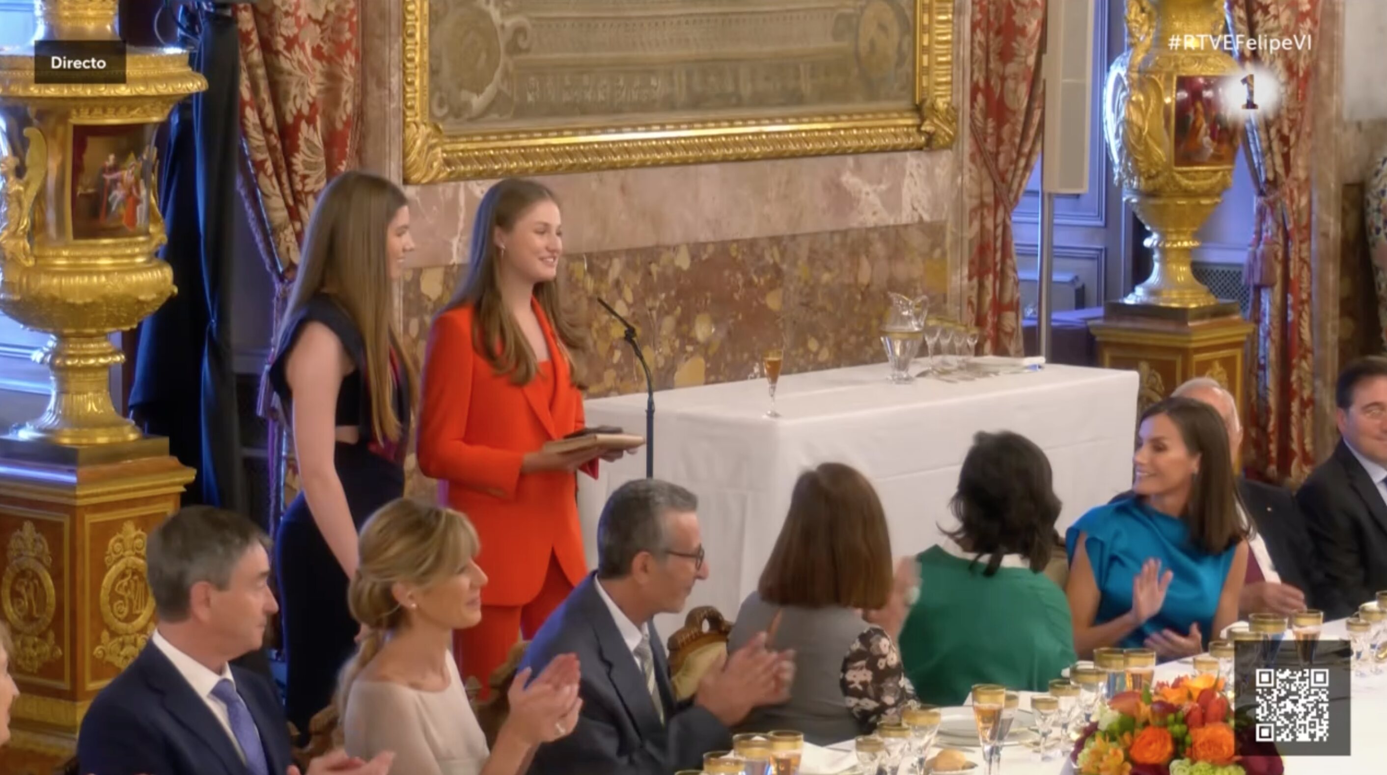 La Princesa Leonor y la Infanta Sofía en sus palabras en el almuerzo del décimo aniversario de reinado de Felipe VI