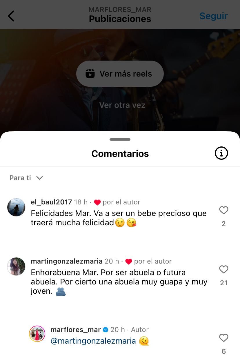 Mar Flores responde a las felicitaciones por el embarazo de Alejandra Rubio | Foto: Instagram