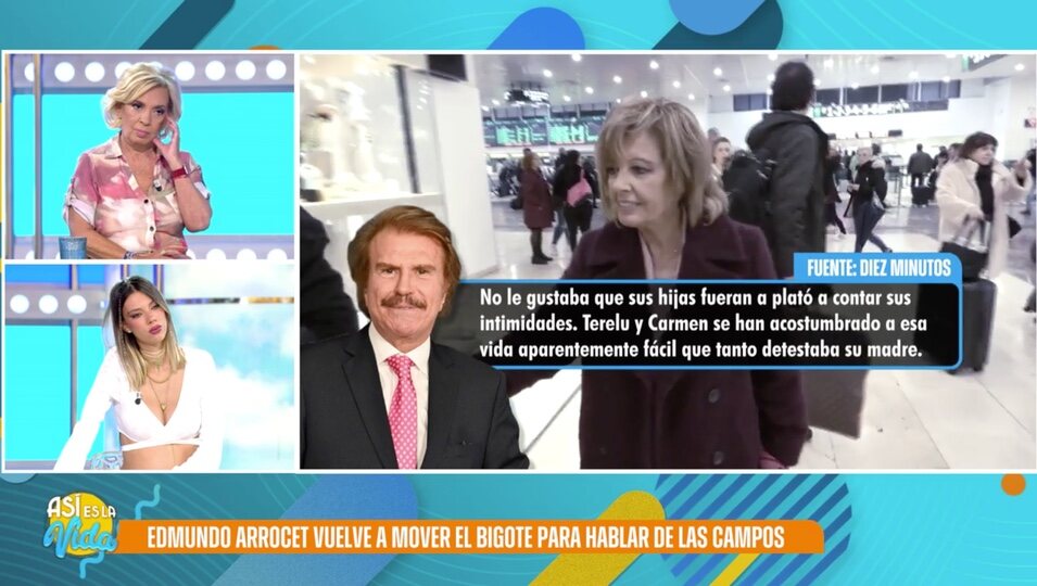 Alejandra Rubio y Carmen Borrego escuchando las palabras de Bigote Arrocet | Telecinco