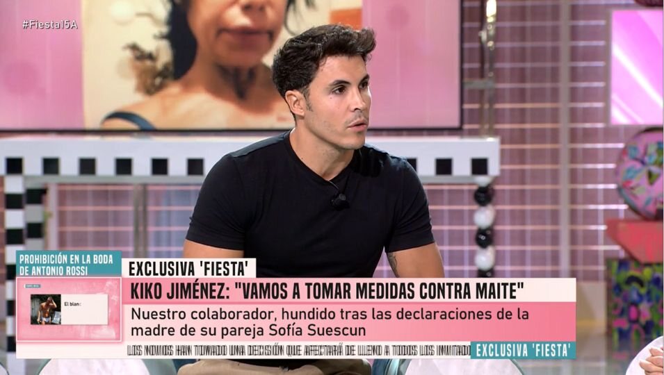 Kiko Jiménez acude a 'Fiesta' para hablar del conflicto con su suegra Maite Galdeano | Telecinco