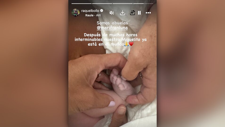 Raquel Bollo anuncia el nacimiento de su nieto Miguel | Foto: Instagram