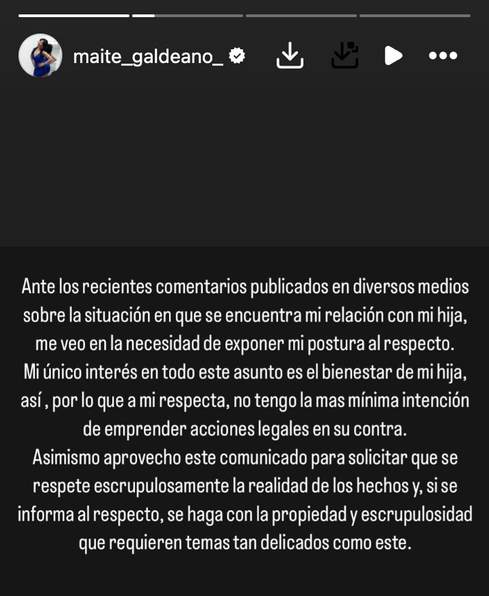 Comunicado de Maite Galdeano tras las denuncias de Sofía y Kiko | Foto: Instagram