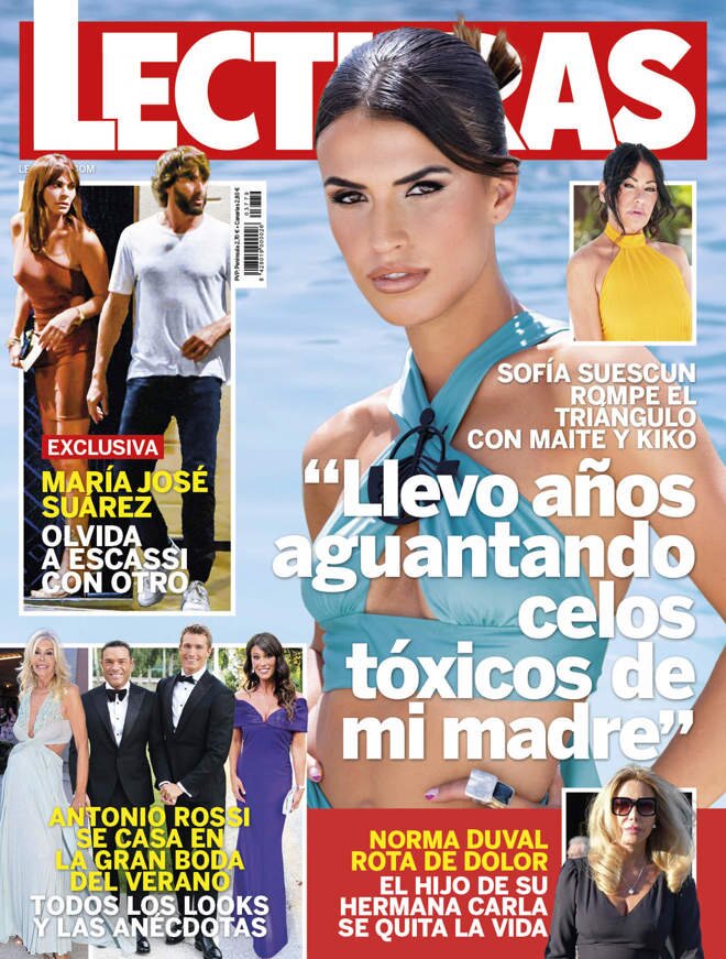 María José Suárez con un hombre en la portada de Lecturas