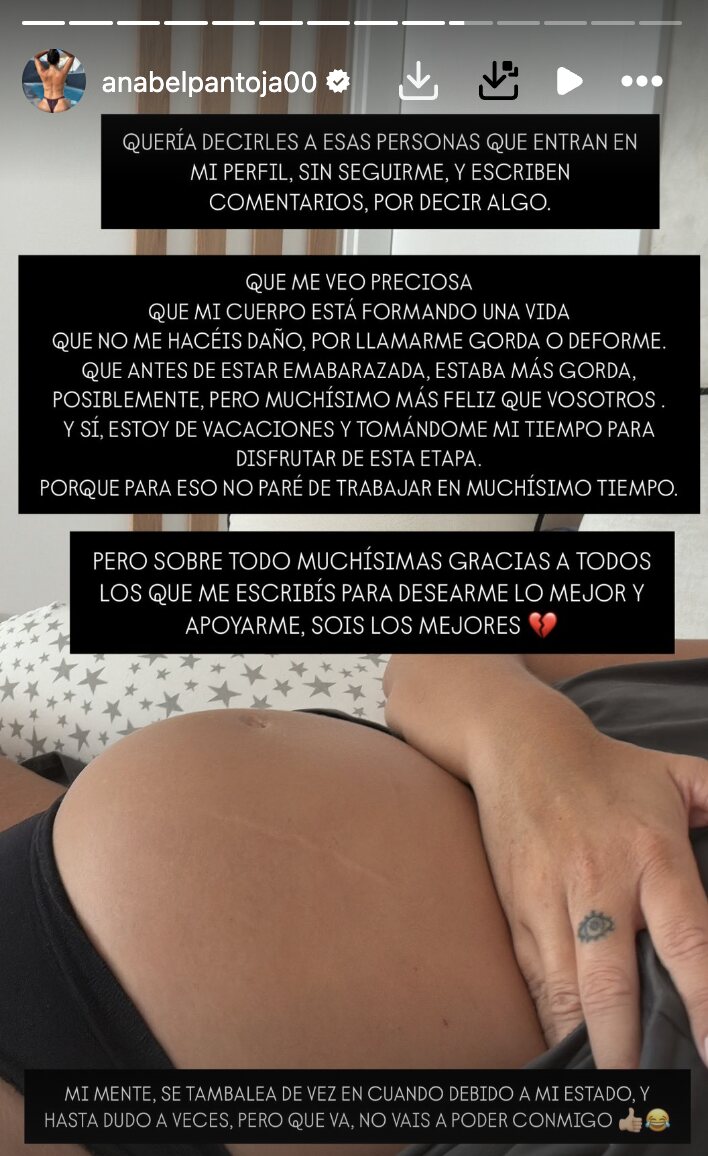 Anabel Pantoja, oídos sordos a los comentarios sobre su cuerpo | Foto: Instagram