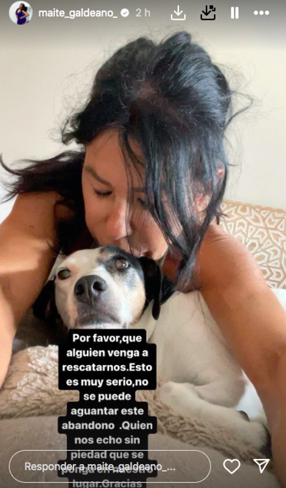 Maite Galdeano con su perrito | Instagram