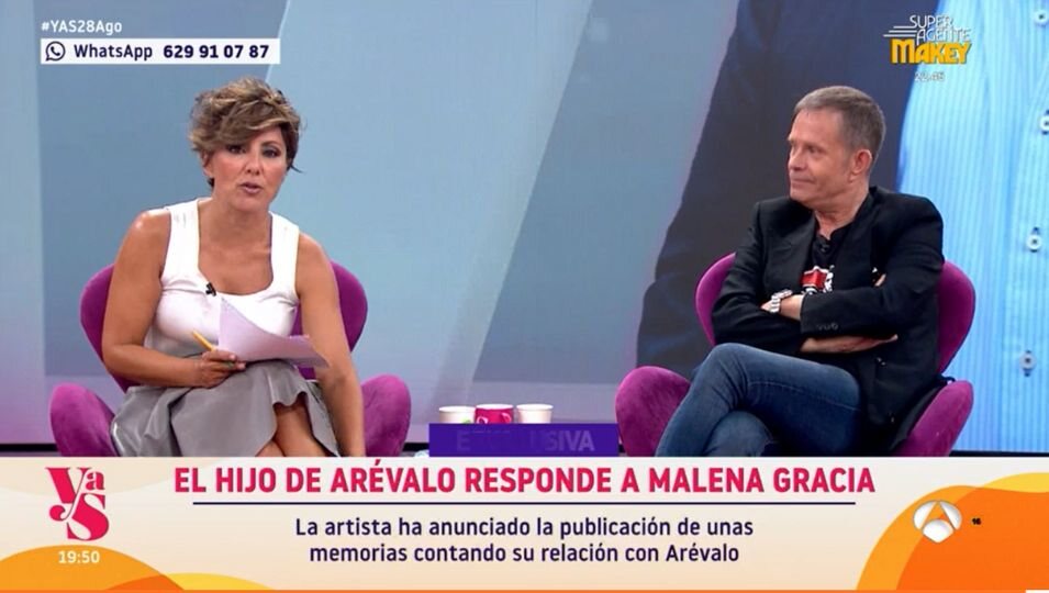 El hijo de Paco Arévalo acude al plató de 'Y ahora Sonsoles' para hablar sobre la relación de su padre con Malena Gracia | Foto: Antena 3