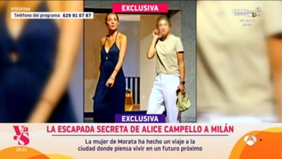 Alice Campello sorprendida paseando junto a una amiga por las calles de Milán | Foto: Antena 3