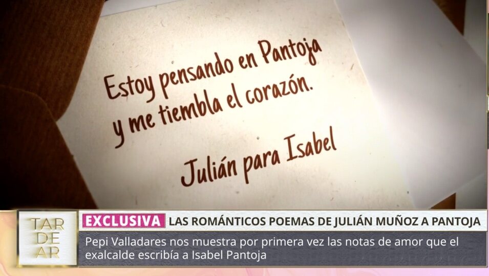 Los poemas de Julián Muñoz a Isabel Pantoja | Foto: Telecinco