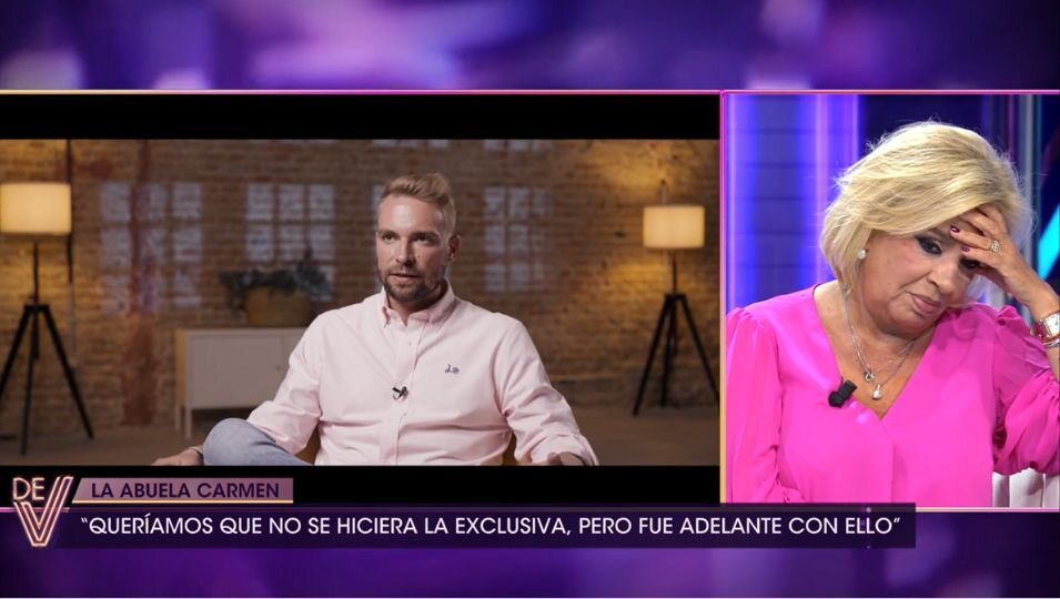 El descontento de Carmen Borrego al oír las demoledoras palabras de su hijo | Foto: Telecinco