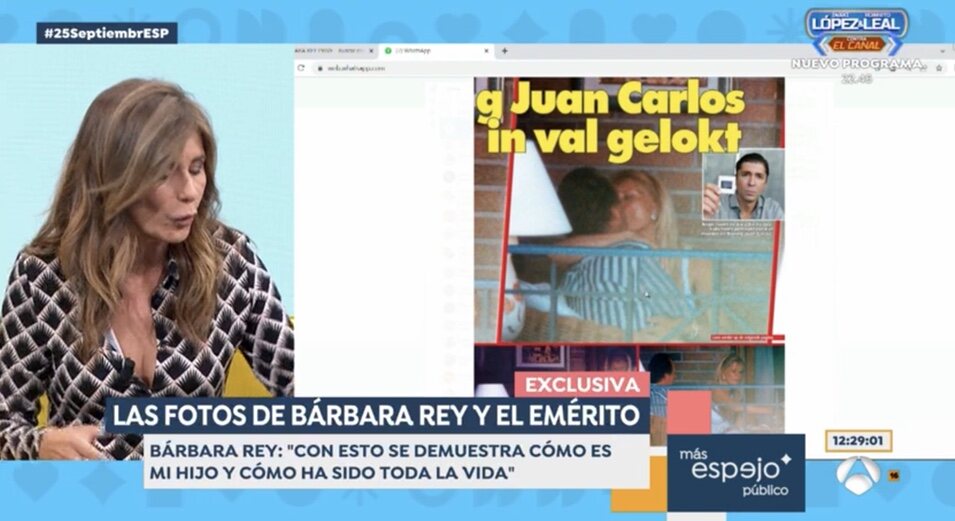 Gema López comentando en 'Espejo Público' las imágenes del Rey Juan Carlos y Bárbara Rey en la revista Privé