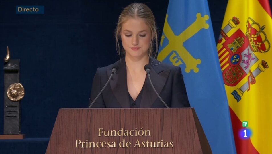 La Princesa Leonor durante su discurso en los Premios Princesa de Asturias 2024 | RTVE