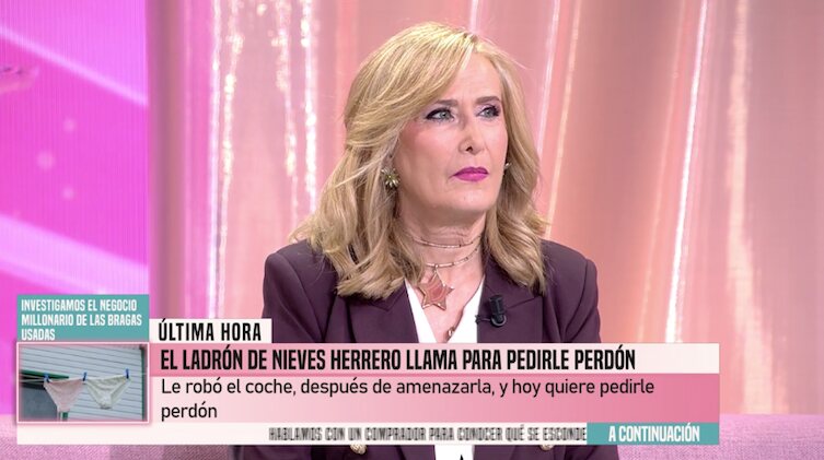 Nieves Herrero cuenta el robo que sufrió/ Foto: telecinco.es