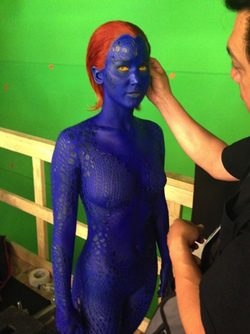 Jennifer Lawrence en el rodaje de X-Men: Days of Future Past